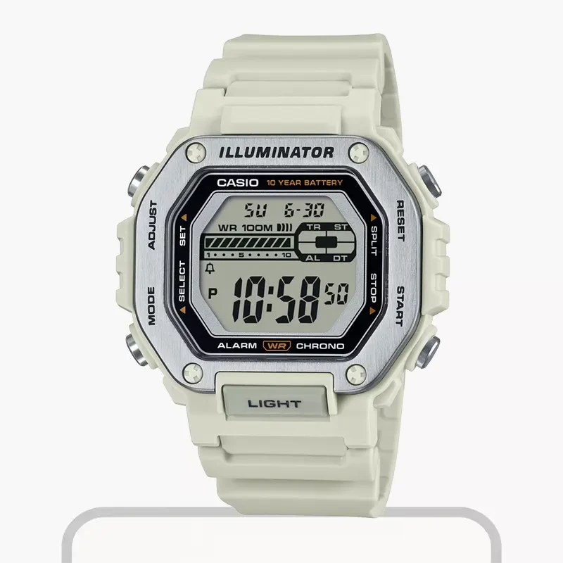 Casio Sports Youth Digital Dial White Resin Band Men's Watch- MWD-110H-8AV